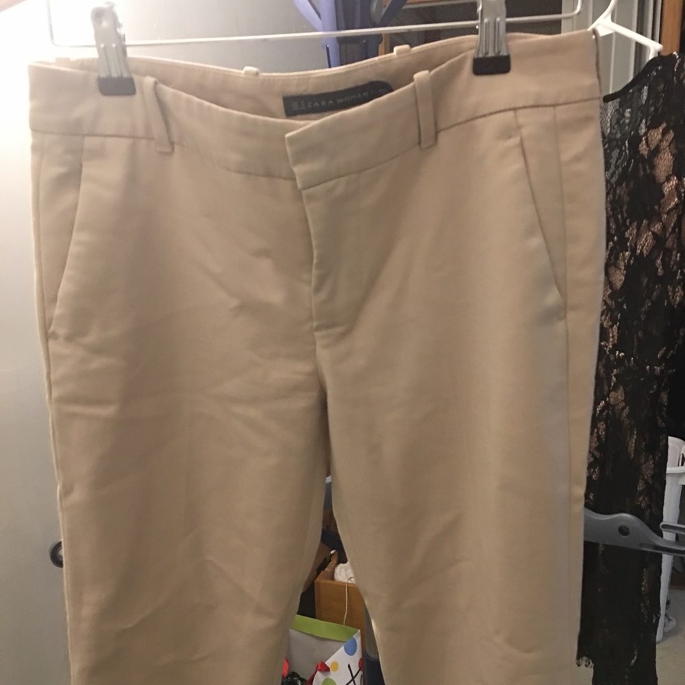 Zara cropped split hem trousers